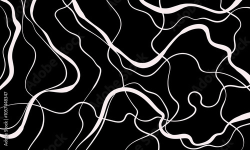 Flowing Paths in Motion Against a Black Background