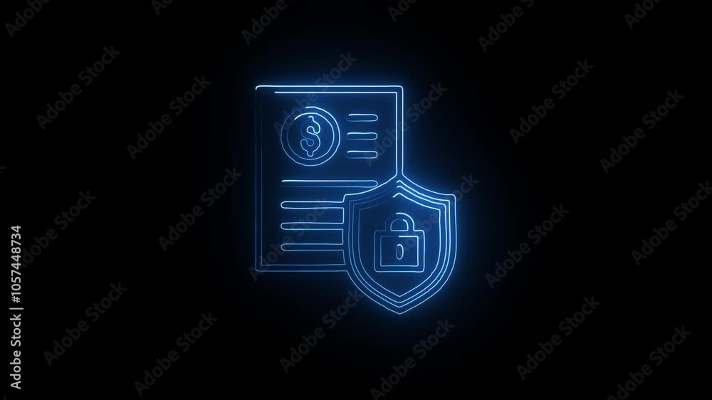 Secure service, protect data, internet safety, firewall system, privacy concept. Glowing neon line of electronic mail with protective shield icon isolated Secure service, protect data, internet safety, firewall system, privacy concept. Glowing neon line of electronic mail with protective shield icon isolated