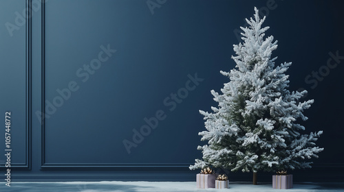 雪とクリスマスツリー