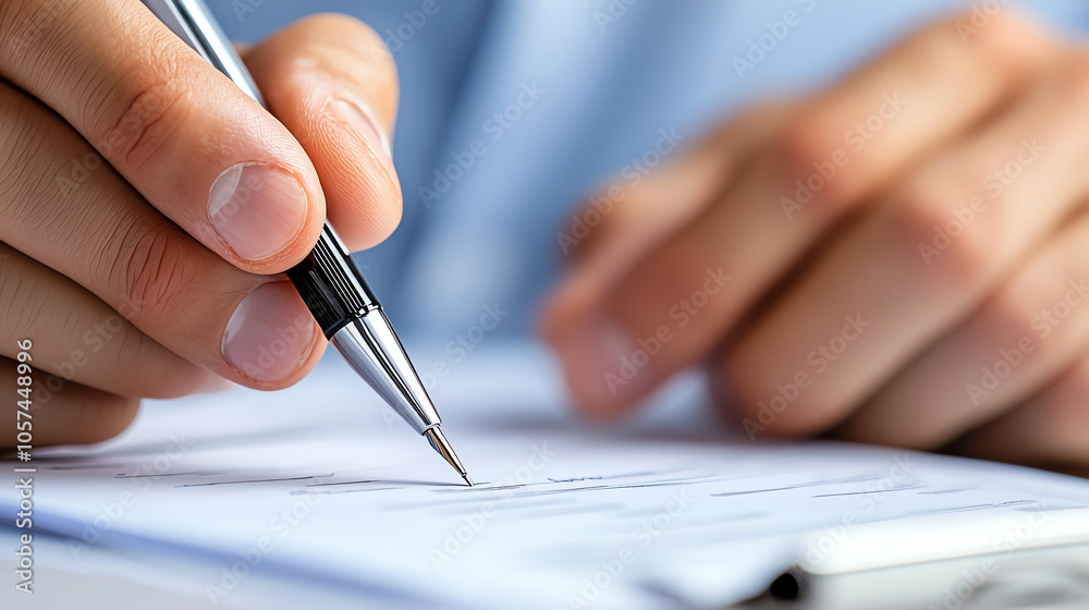 Detailed examination of a loan application a close-up on hands completing property documentation Detailed examination of a loan application a close-up on hands completing property documentation