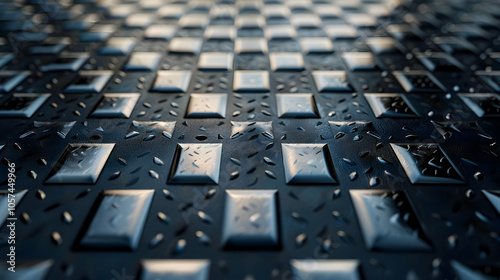 Abstract 3D Texture: Checkerboard Pattern with Deep Shadows