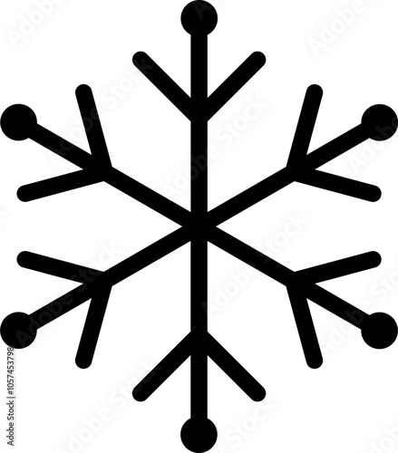 snowflake icon vector. Isolated winter snowflake silhouette svg.