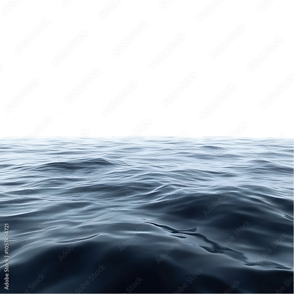 Naklejka premium Calm blue ocean water with a small white bird flying in the distance.