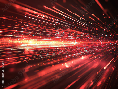 Abstract background with red and gold streaks of light, perfect for technology, futuristic, or speed themes.