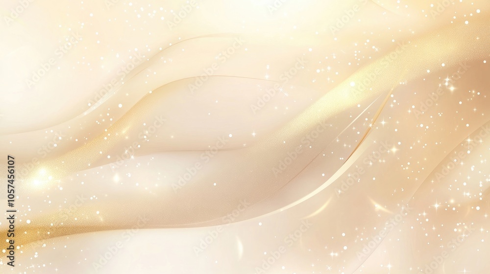 Abstract light background with a gold glow, creating a luxurious feel enhanced by glimmering stars; perfect for a vector design with ample copy space for your text. Abstract light background with a gold glow, creating a luxurious feel enhanced by glimmering stars; perfect for a vector design with ample copy space for your text.