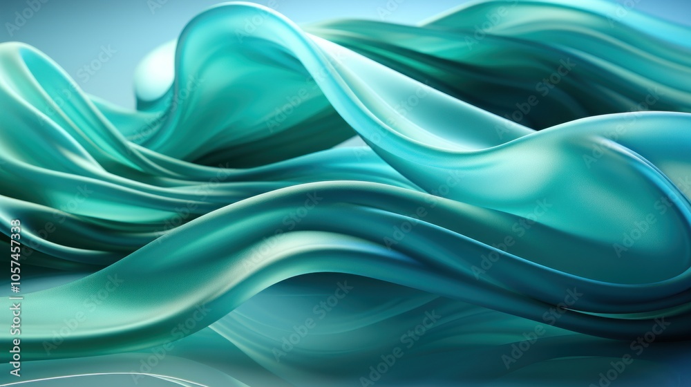 Abstract flowing waves in shades of teal and turquoise, creating a serene visual effect. Abstract flowing waves in shades of teal and turquoise, creating a serene visual effect.