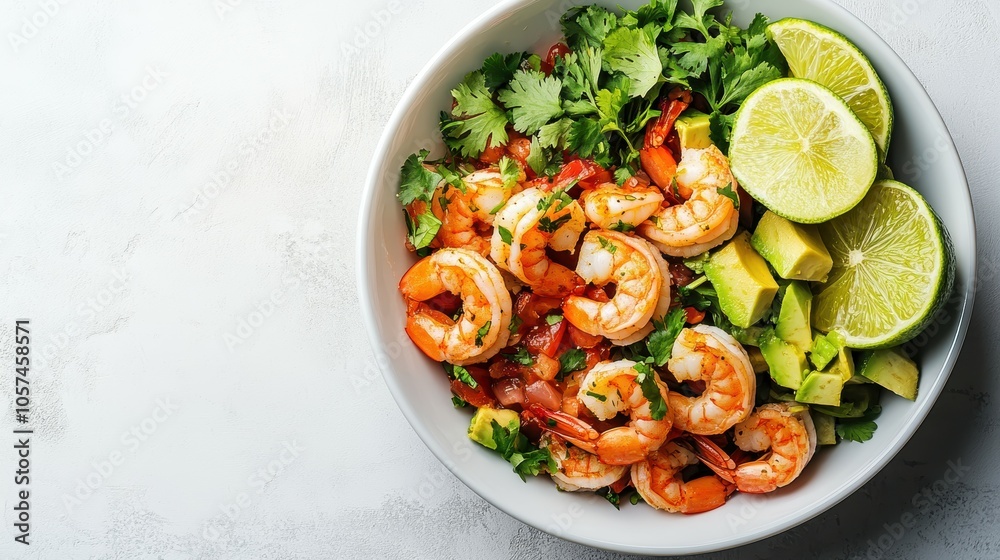 Fresh Shrimp Ceviche with Lime and Avocado Fresh Shrimp Ceviche with Lime and Avocado