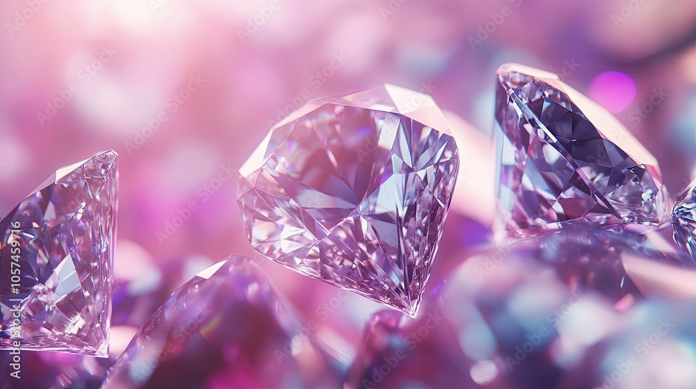 A stunning illustration of diamonds captured in a studio lighting setup, highlighting the brilliance and clarity of these exquisite diamonds with ample copy space for various uses. A stunning illustration of diamonds captured in a studio lighting setup, highlighting the brilliance and clarity of these exquisite diamonds with ample copy space for various uses.