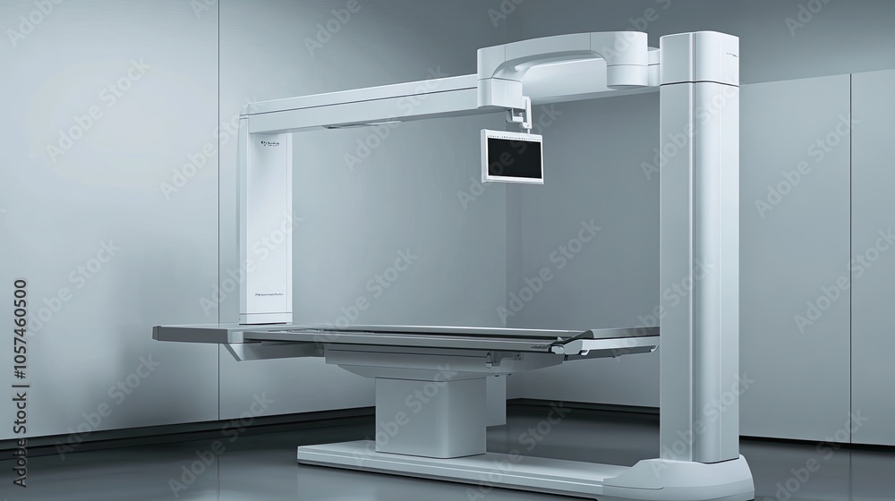 Photo of dental x-ray equipment in a medical facility with a gray background. Photo of dental x-ray equipment in a medical facility with a gray background.