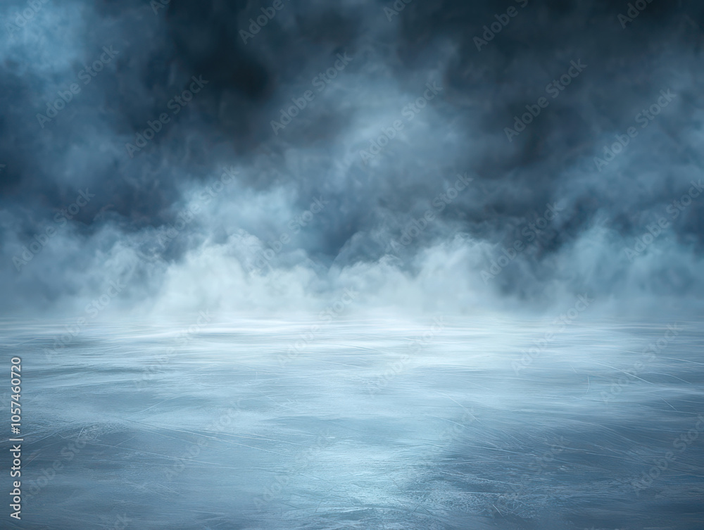 A misty, ethereal landscape with a soft blue and grey color palette. A misty, ethereal landscape with a soft blue and grey color palette.