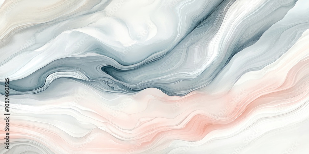 Obraz premium A smooth, softly blurred gradient of gray and pastel colors resembling marble paper creates an abstract visual effect, enhancing its artistic appeal and elegance.