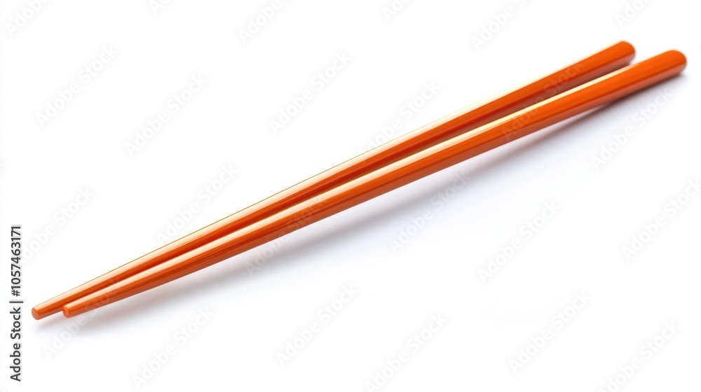 Orange Chopsticks Isolated On White Background Orange Chopsticks Isolated On White Background