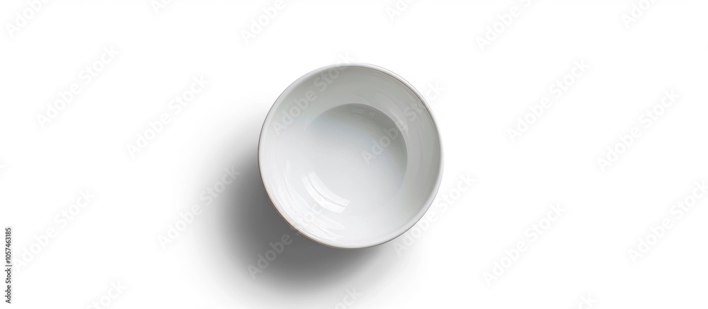 White Empty Bowl Isolated On White Background Top View With Clipping Path White Empty Bowl Isolated On White Background Top View With Clipping Path