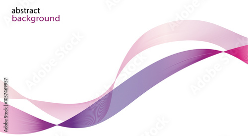 Abstract design featuring smooth, wavy lines in soft pink and purple shades, set against a clean white background