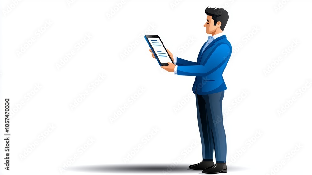 Businessman Using Tablet for Presentation Meeting and Communication Businessman Using Tablet for Presentation Meeting and Communication