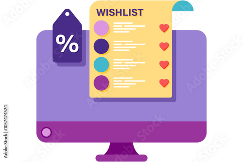 wishlist on a computer