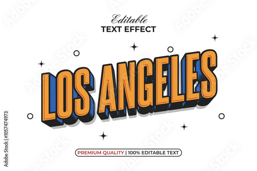 Los Angeles Text Effect Retro Vintage Style. Editable Text Effect.