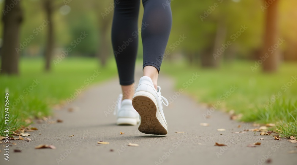 Woman Walking In a Park. Woman Walking In a Park.