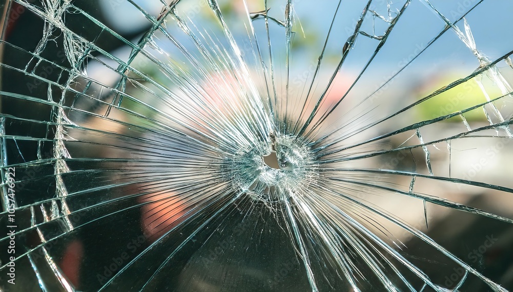 Obraz premium Broken glass window car background 