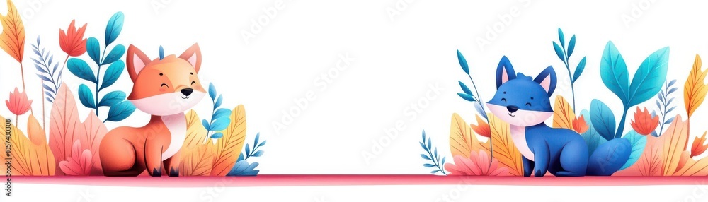 playful forest animal flat design front view autumn festival cartoon drawing vivid playful forest animal flat design front view autumn festival cartoon drawing vivid