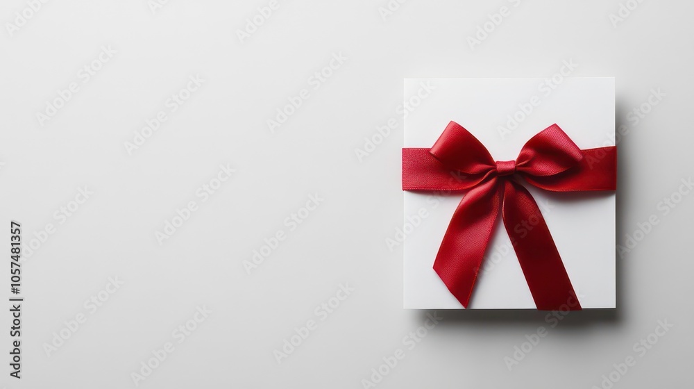 White card with red ribbon on isolated background, close up view, Blank Greeting and note for celebration or business gift decoration with copy space. White card with red ribbon on isolated background, close up view, Blank Greeting and note for celebration or business gift decoration with copy space.