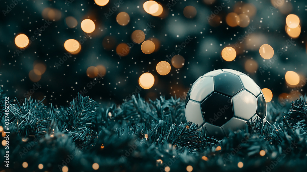 Fototapeta premium soccer ball christmas ornament and christmas decoration