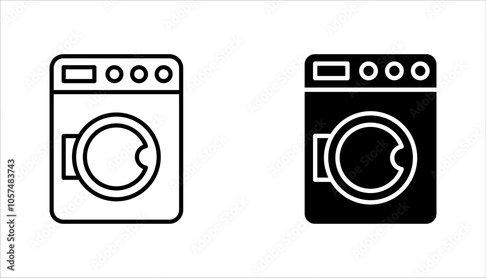 washing machine icon set. electric appliances icon vector illustration on white background washing machine icon set. electric appliances icon vector illustration on white background