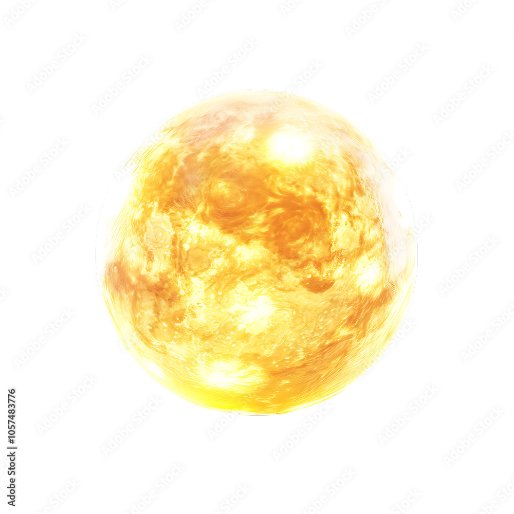 A bright yellow sphere glowing with light. A bright yellow sphere glowing with light.