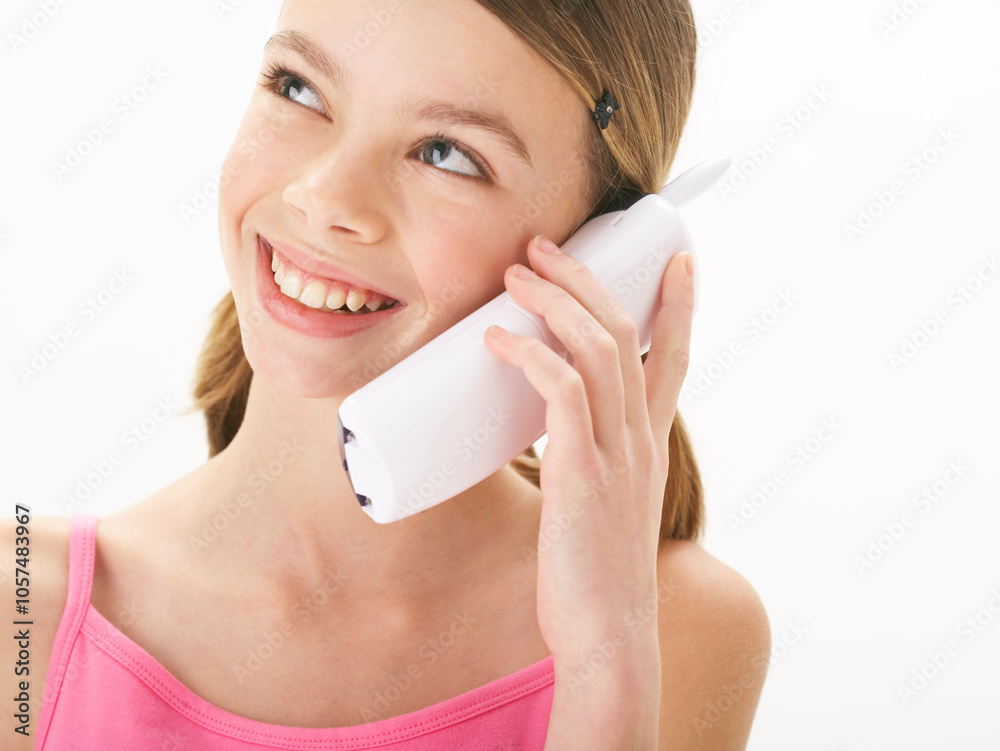 Girl Using Cordless Phone