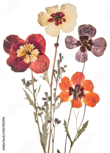 PNG Pressed boho flowers dried art dried flowers.