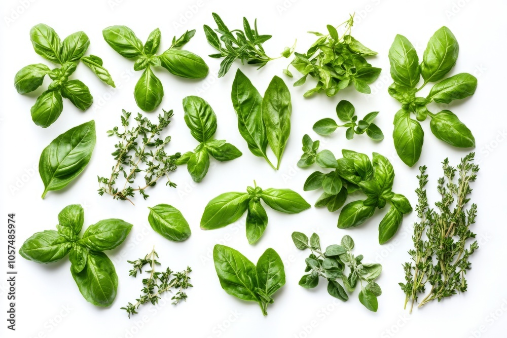 Fresh and vibrant collection of green herbs displayed on a white background. Explore flavor and health benefits with various herbs. Perfect for cooking and wellness. Generative AI Fresh and vibrant collection of green herbs displayed on a white background. Explore flavor and health benefits with various herbs. Perfect for cooking and wellness. Generative AI