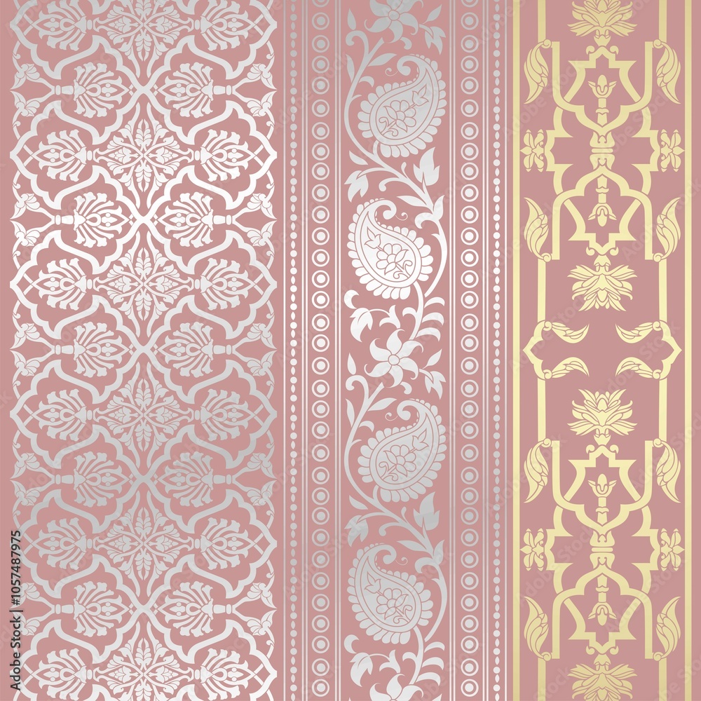 wedding card design, traditional paisley floral pattern , royal India wedding card design, traditional paisley floral pattern , royal India