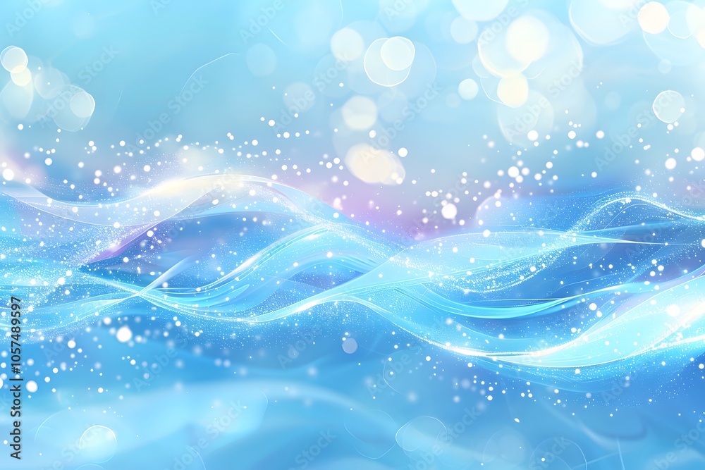 Ethereal Blue Waves with Sparkling Light Effects Ethereal Blue Waves with Sparkling Light Effects