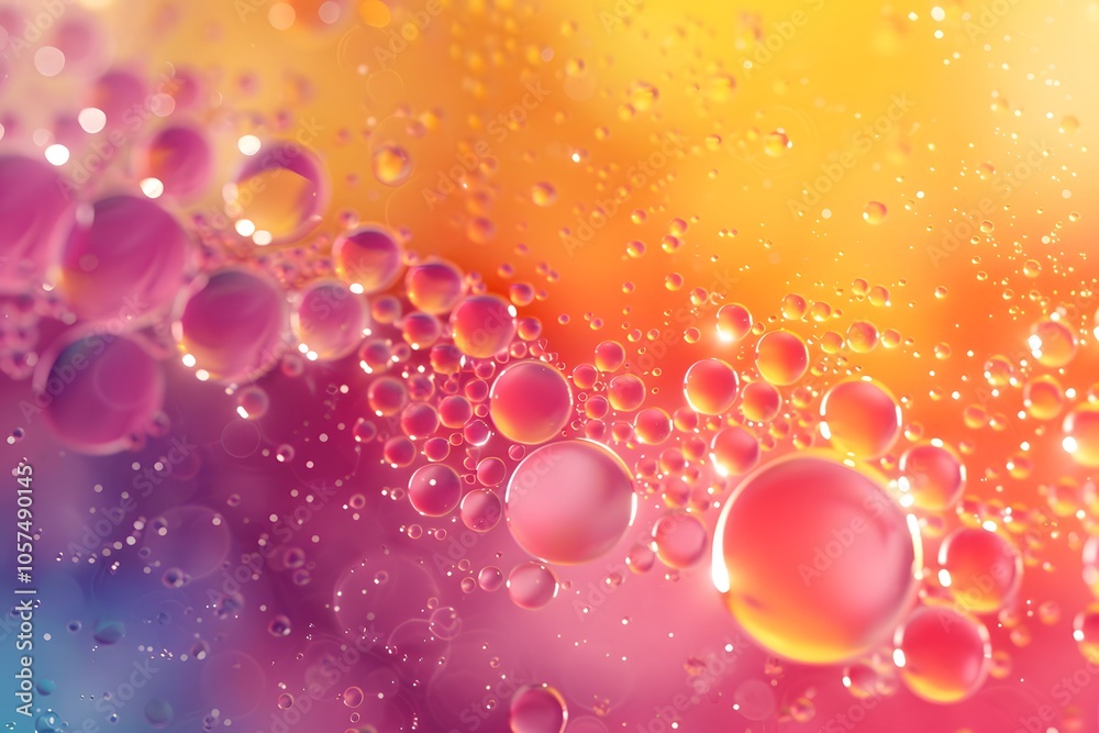Vibrant Bubbles on a Colorful Background Vibrant Bubbles on a Colorful Background