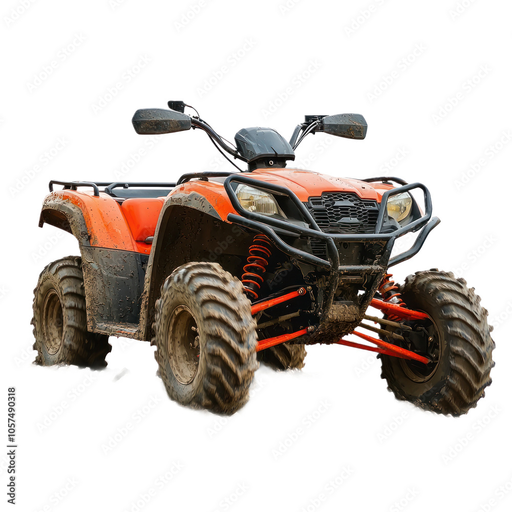 ATV navigating rugged off-road terrain. isolated on transparency background ATV navigating rugged off-road terrain. isolated on transparency background