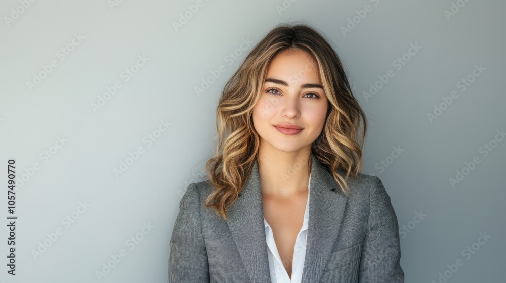 Professional woman in business attire with a natural, elegant style Professional woman in business attire with a natural, elegant style