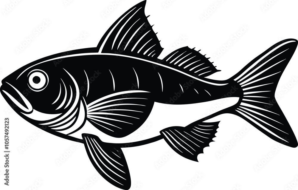 fish silhouette vector illustration black and white fish silhouette vector illustration black and white