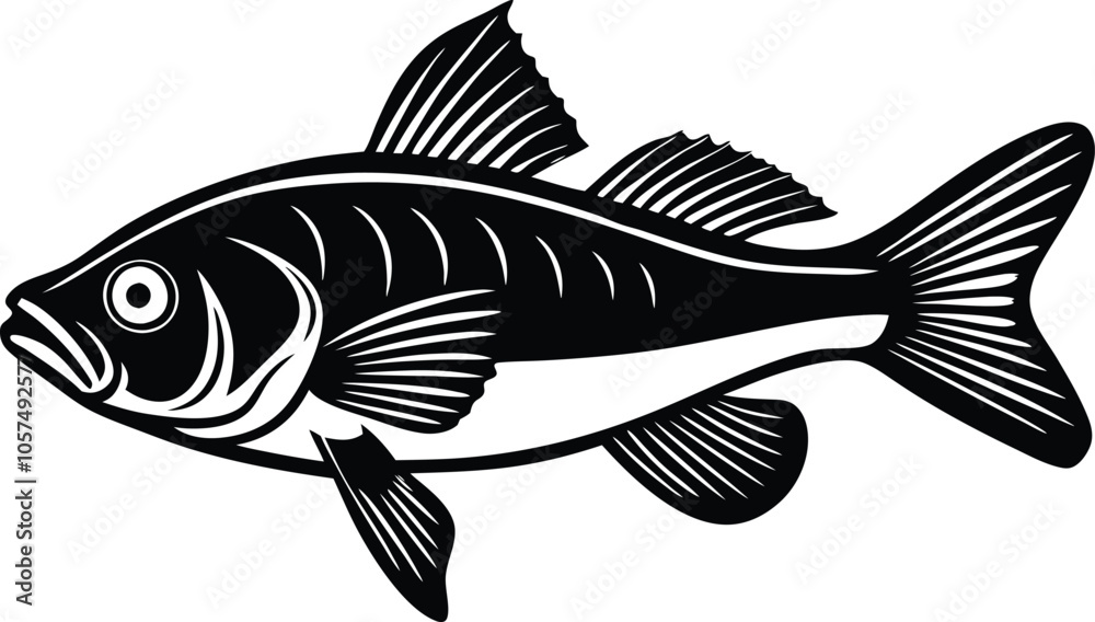 fish silhouette vector illustration black and white fish silhouette vector illustration black and white