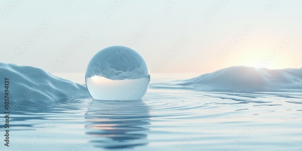 A clear circle on the surface with some ripples, A clear circle on the surface with some ripples,