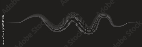 Digital sound equalizer . Audio signal frequency signal . Abstract flow linear fluid wavy shape . Acoustic volume lines .Curved lines pattern . Music sound wave . Vector illustration