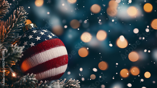 american flag inspired christmas ornament