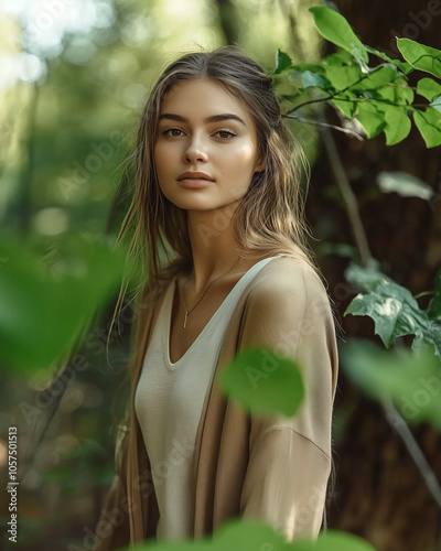 A young woman with an elega...