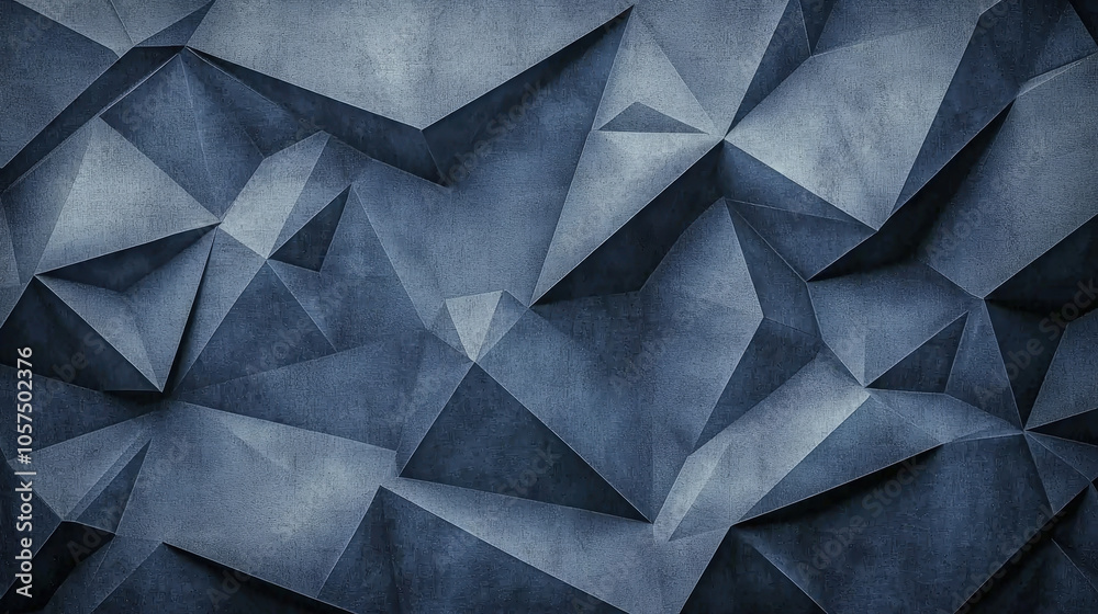 Blue Geometric Pattern with 3D Triangular Textures Blue Geometric Pattern with 3D Triangular Textures