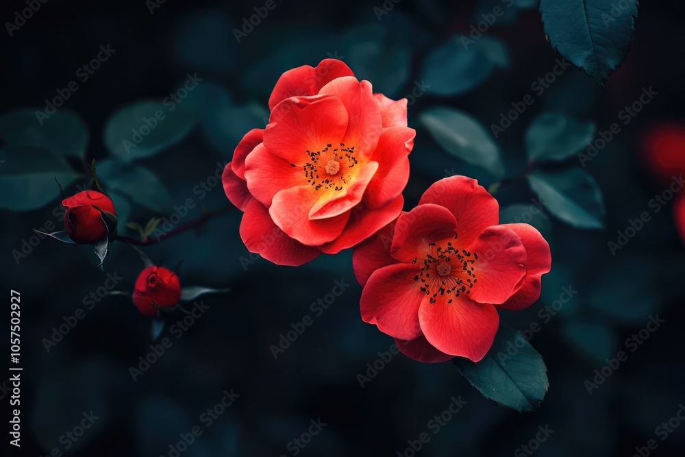 close up leaves rose flower with bokeh close up leaves rose flower with bokeh