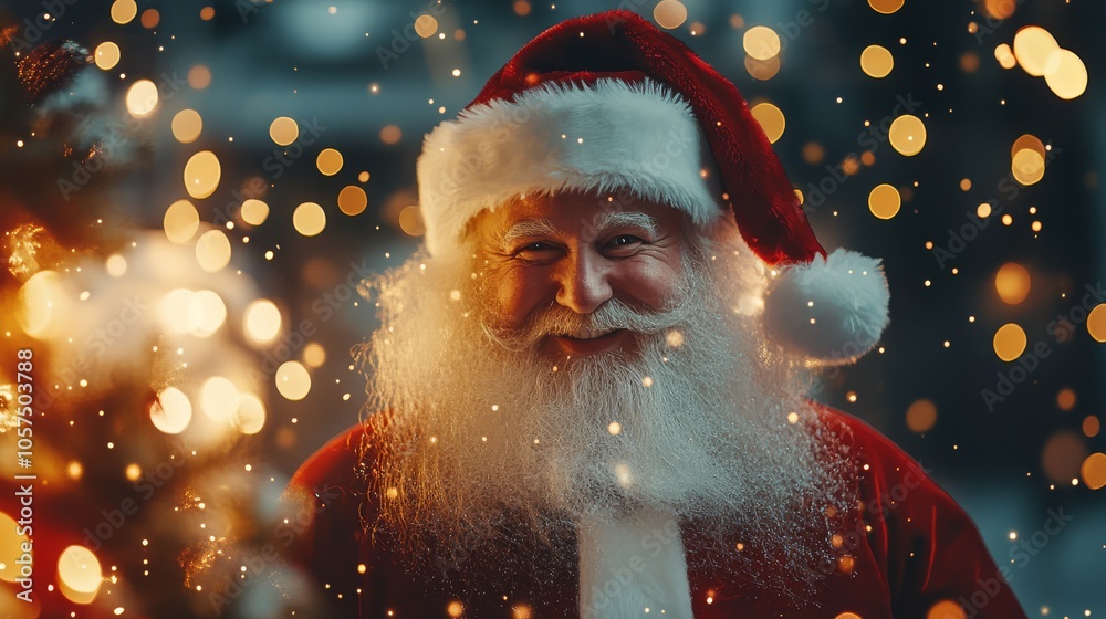 Santa Claus on a New Year's background. Holiday poster Santa Claus on a New Year's background. Holiday poster