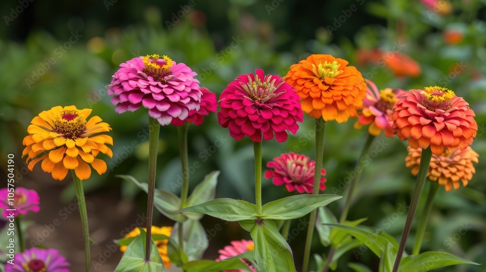 Varieties of Zinnia in the Aster family