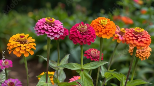 Varieties of Zinnia in the Aster family