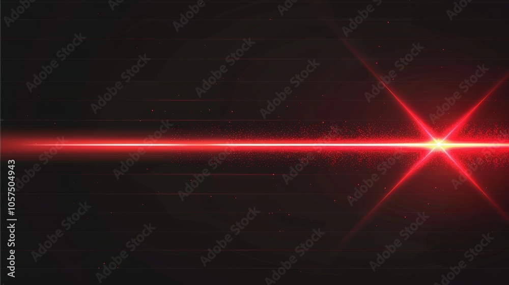 Fototapeta premium Red laser light on black