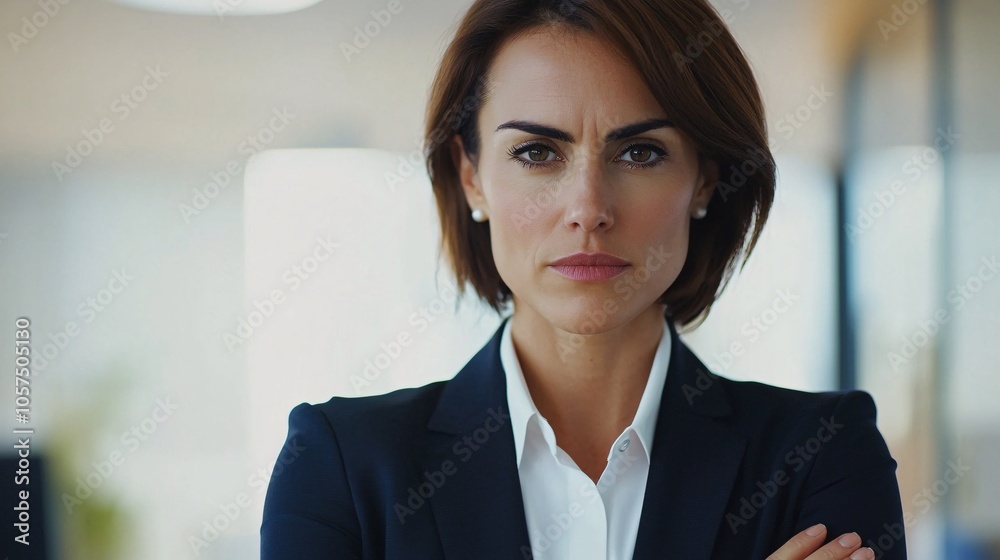 Determined Businesswoman in Professional Attire Determined Businesswoman in Professional Attire