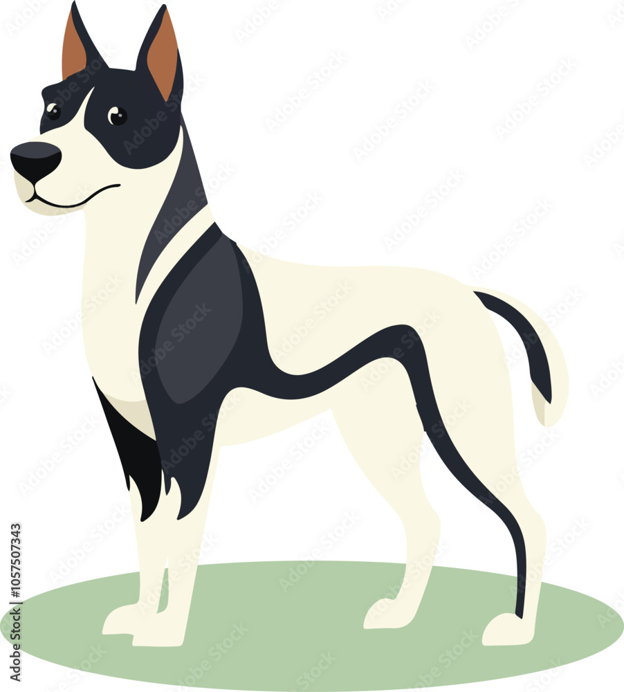 A Catton dog standing flat illustration on transparent background. A Catton dog standing flat illustration on transparent background.